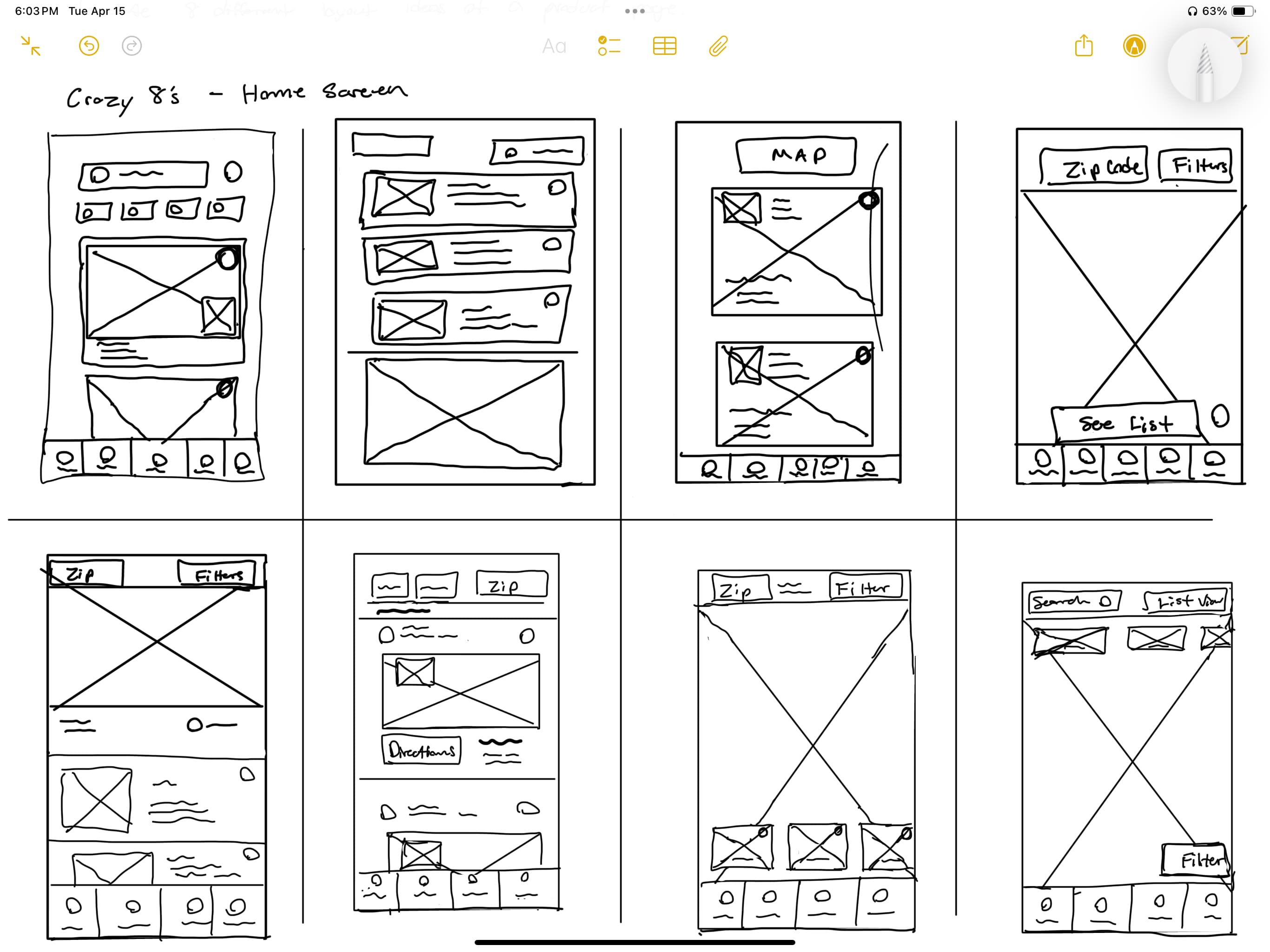 Crazy 8s Rapid Ideation